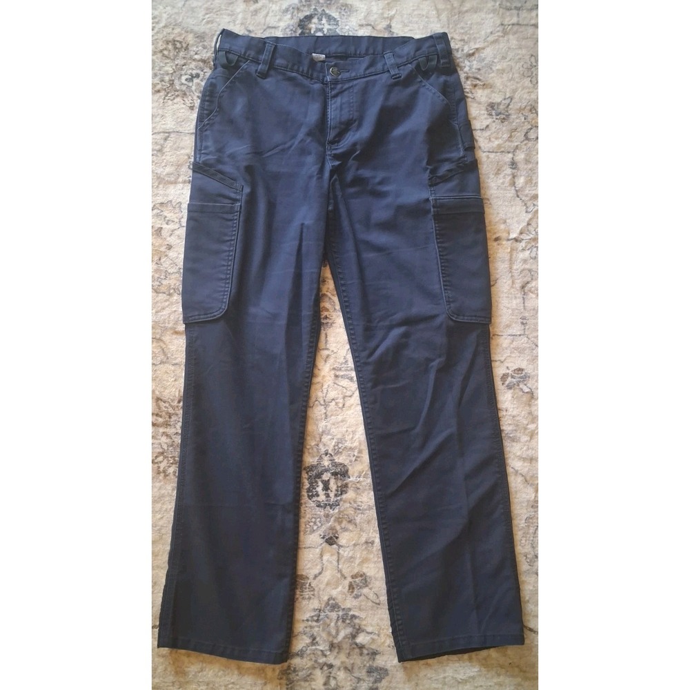 Carhartt Pants Womens 6 Short Navy Rugged Flex Cargo Work Utility 104011 NVY